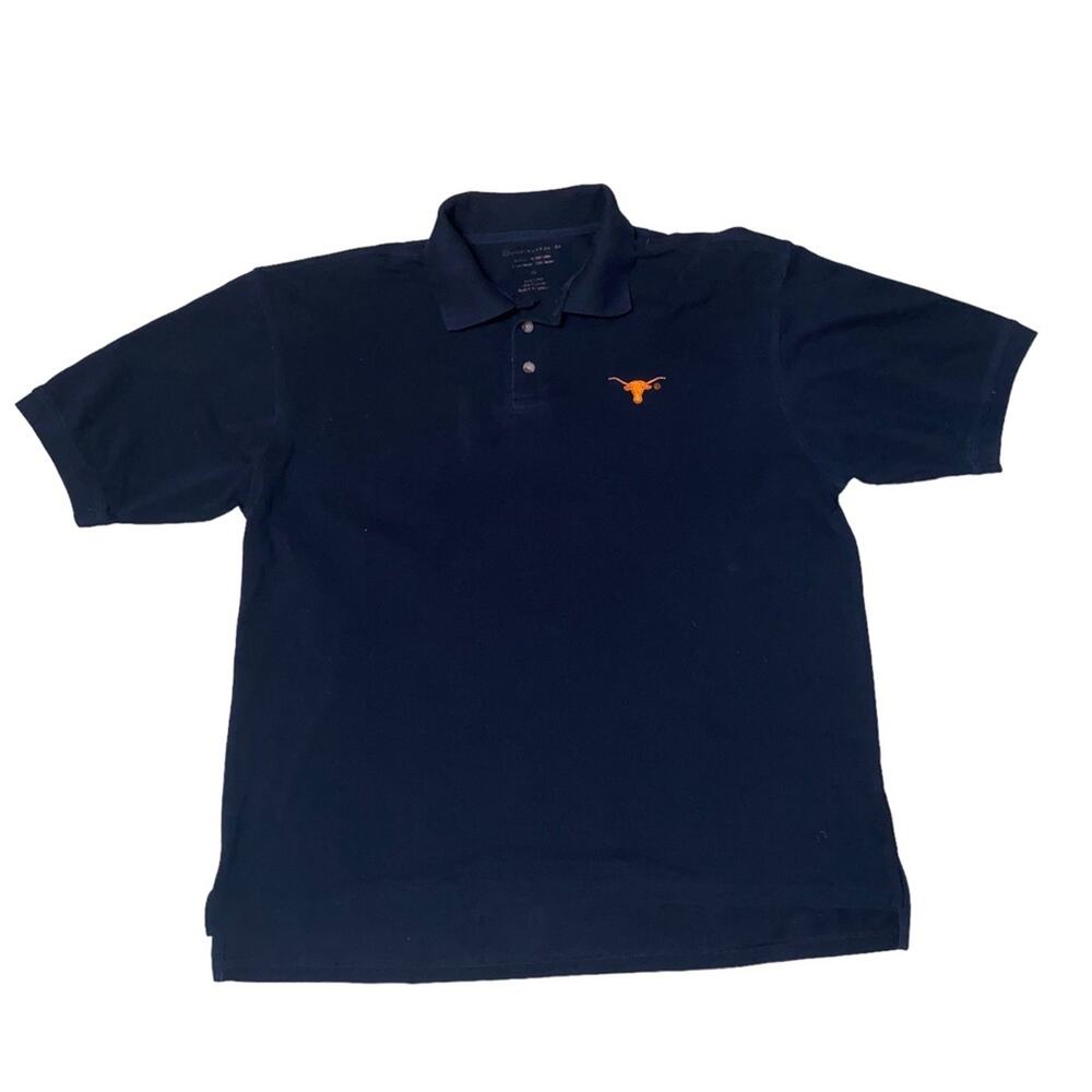 University Co-Op University of Texas Austin Longhorn polo shirt black orange 2X